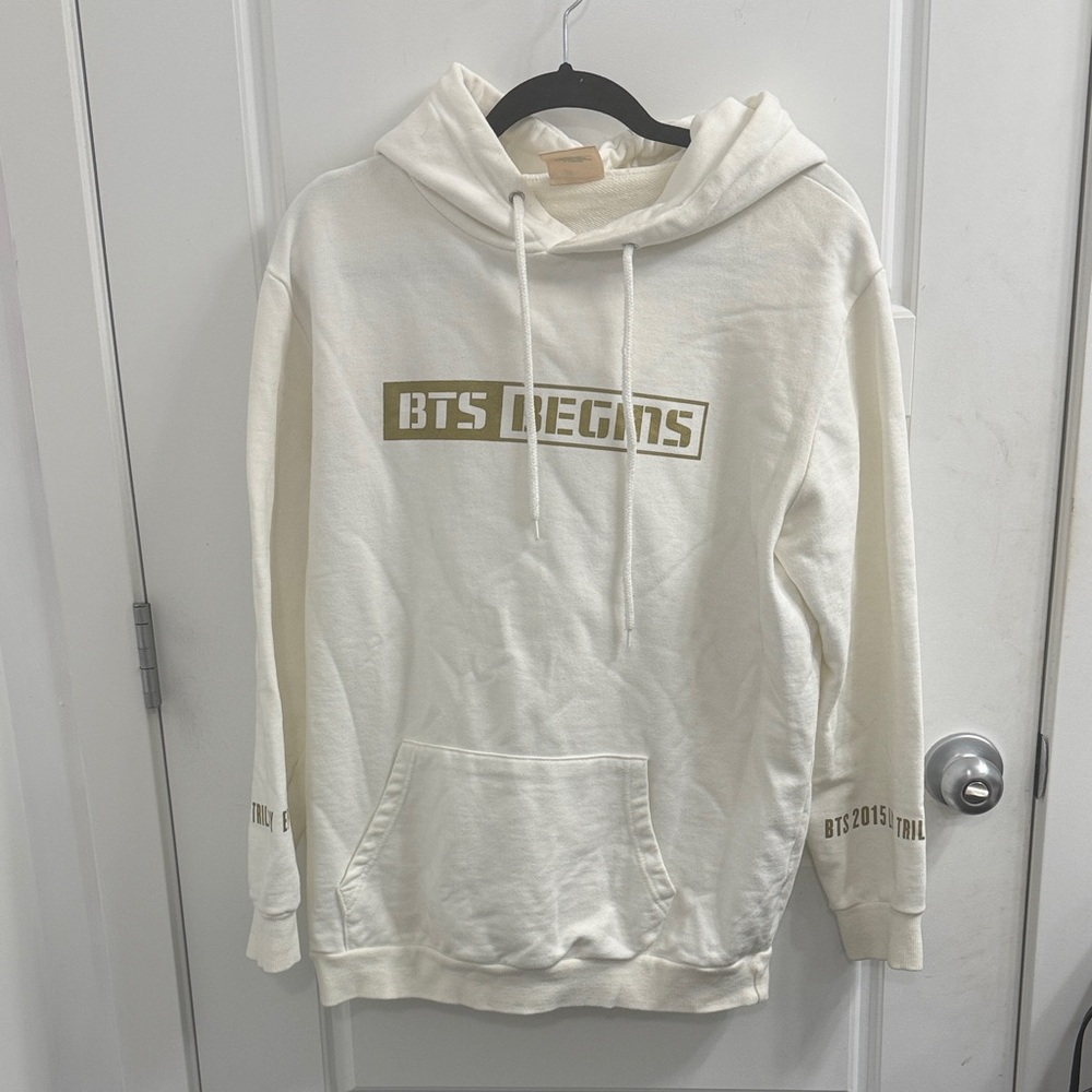BTS Begins 2015 Live Trilogy Cream Hoodie Back Graphic One Size